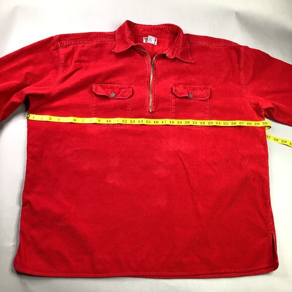 Vintage Marlboro Unlimited Red Corduroy Pullover Shirt XXL With Zipper & Chest P - Picture 3 of 8